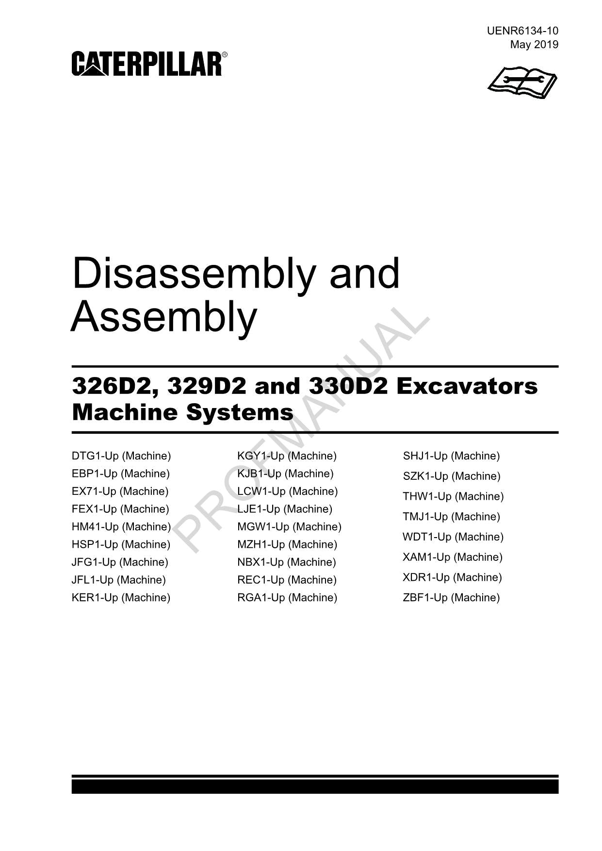 Caterpillar 326D2 329D2 330D2 EXCAVATOR Machine SYSTEM Disassembly Assem Manual