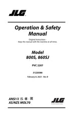 Manual del operador de mantenimiento y operación de plataformas elevadoras JLG 800S 860SJ 31220386
