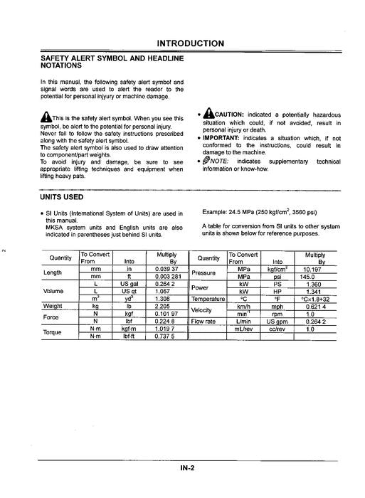 HITACHI EX55UR-3 EXCAVATOR SERVICE MANUAL