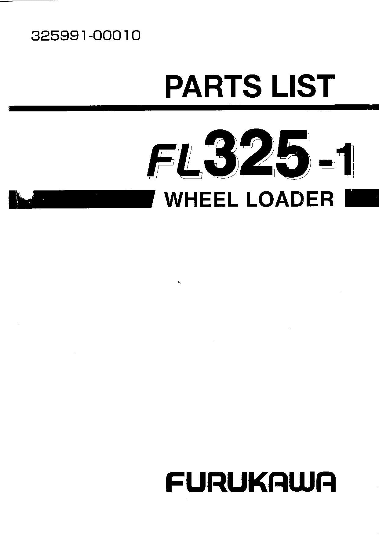 Hitachi FL325-1 Wheel Loader Parts Catalog Manual SN all