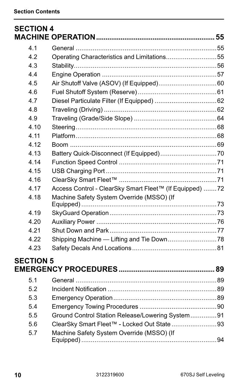 JLG 670SJ SL Boom Lift Maintenance Operation Operators Manual 3122319600