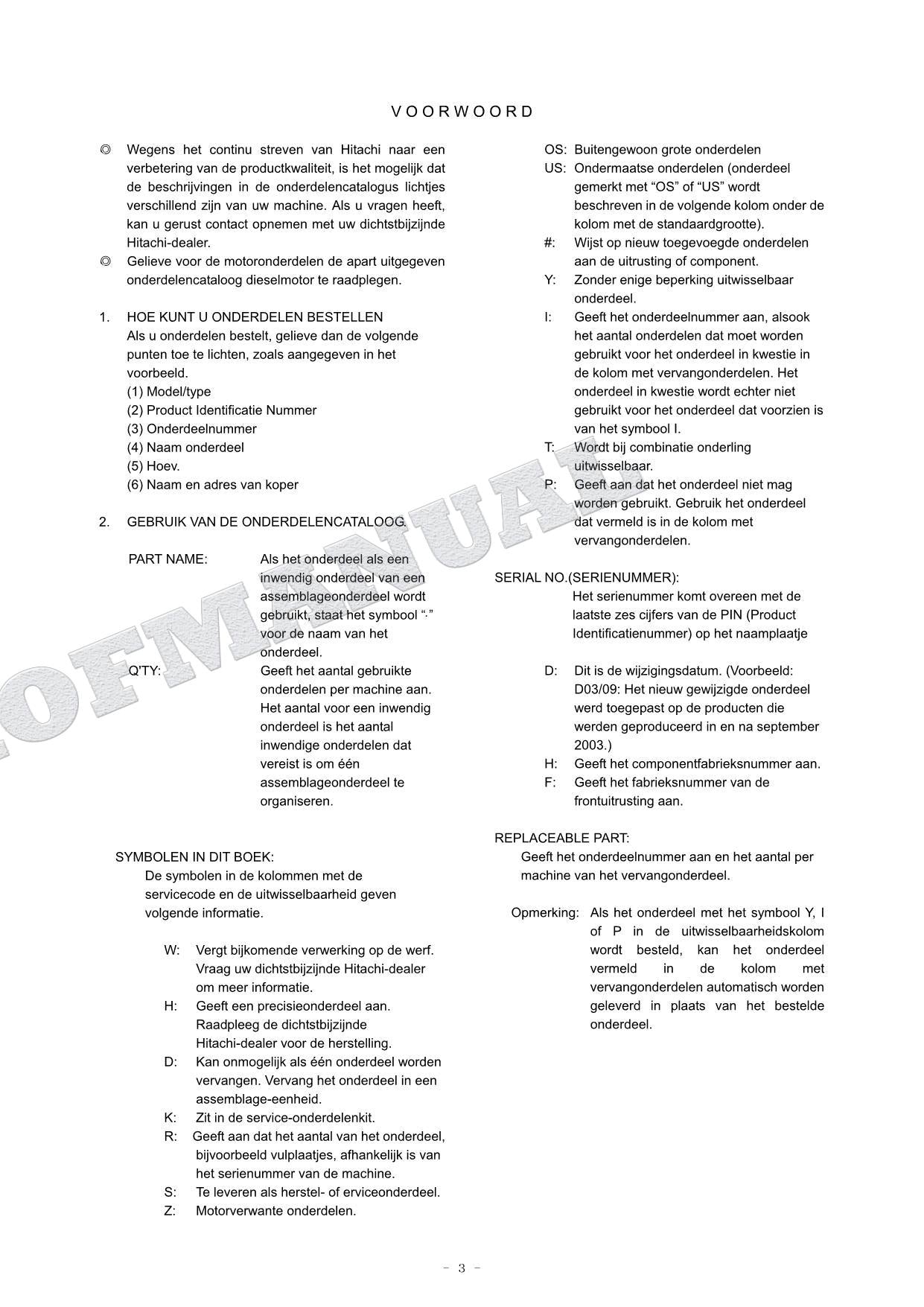 Manual del catálogo de piezas de la excavadora de cuchilla angular HITACHI ZX35U-3 ZX50U-3 ZX60USB-3