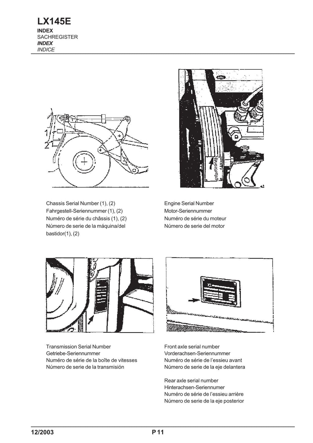 Hitachi LX145E Wheel Loader Parts Catalog Manual SN 391F1001-up