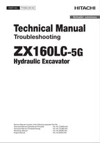 HITACHI ZX160LC-5G Excavator Troubleshooting +Schematic Technical Manual