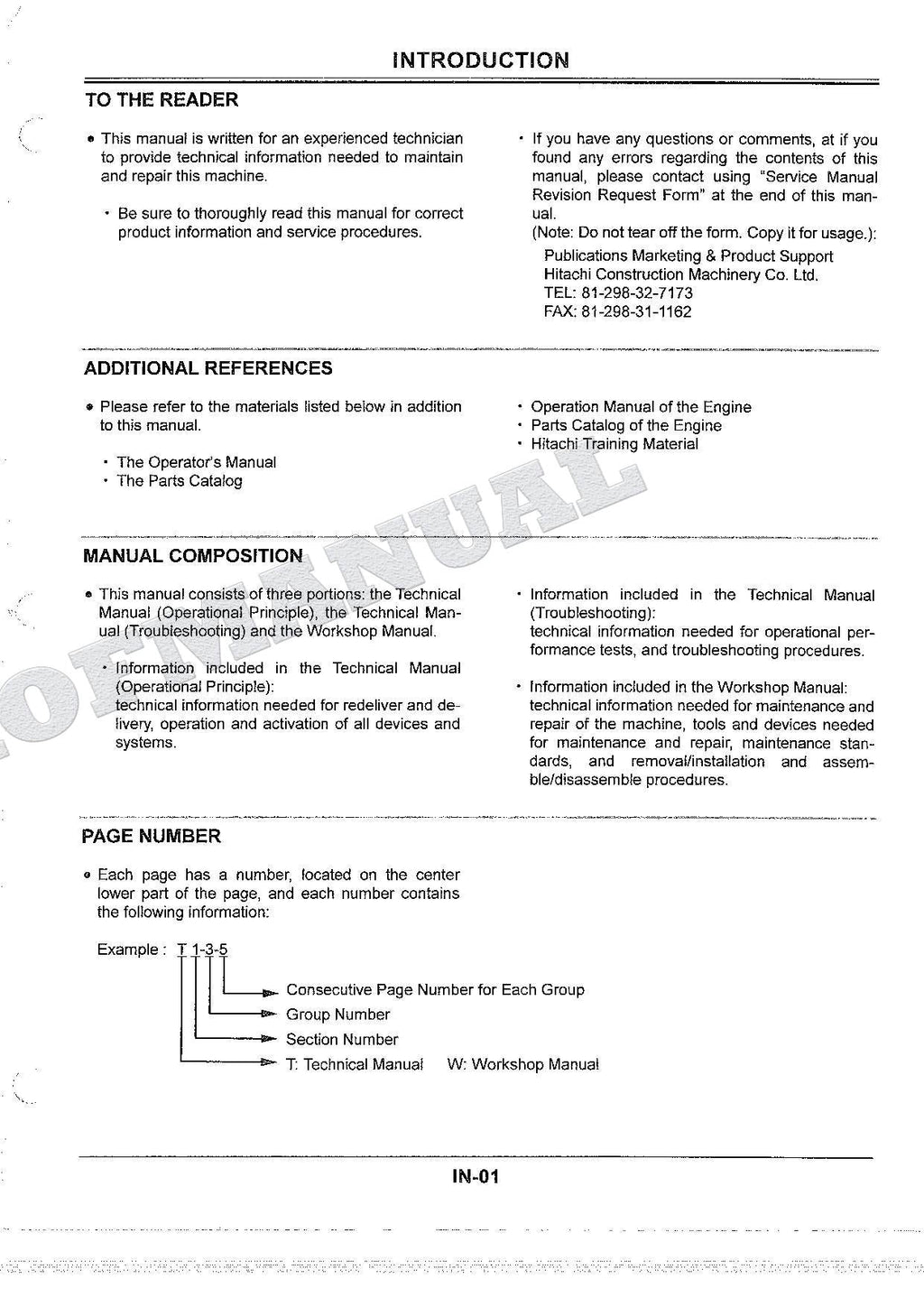 HITACHI EX330LC-5 EX370-5 Excavator Repair Service Workshop manual