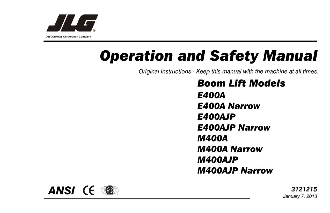 Manual del operador del elevador de pluma JLG E400A E400AJP estrecho E400A M400A M400AJP M400A