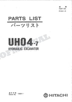 HITACHI UH04-7 Excavator Parts Catalog Manual P12A-1-4