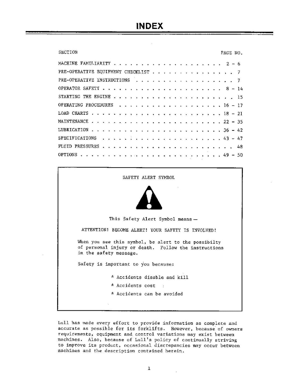 LULL 522 622 824 Telehandler Maintenance Operation Operators Manual