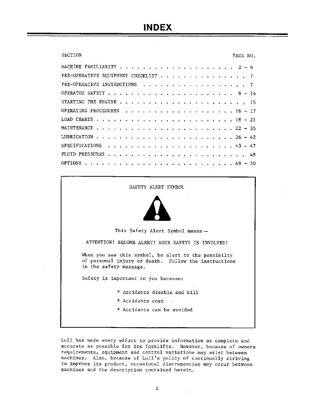 LULL 522 622 824 Telehandler Maintenance Operation Operators Manual