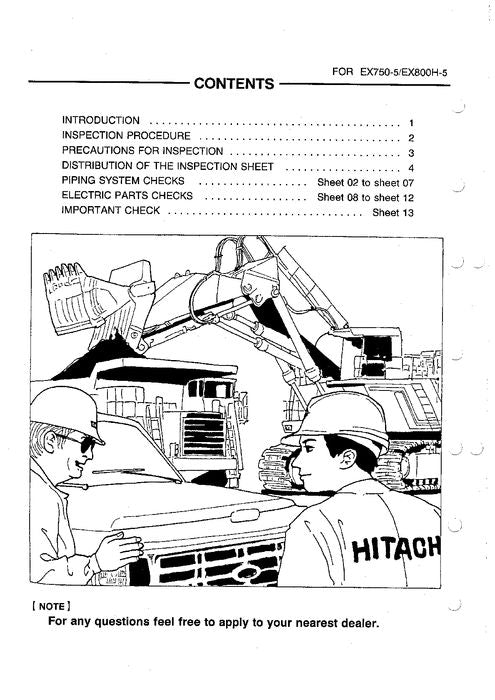 MANUAL DE SERVICIO DE LA EXCAVADORA HITACHI EX750-5 EX800H-5 KO20800