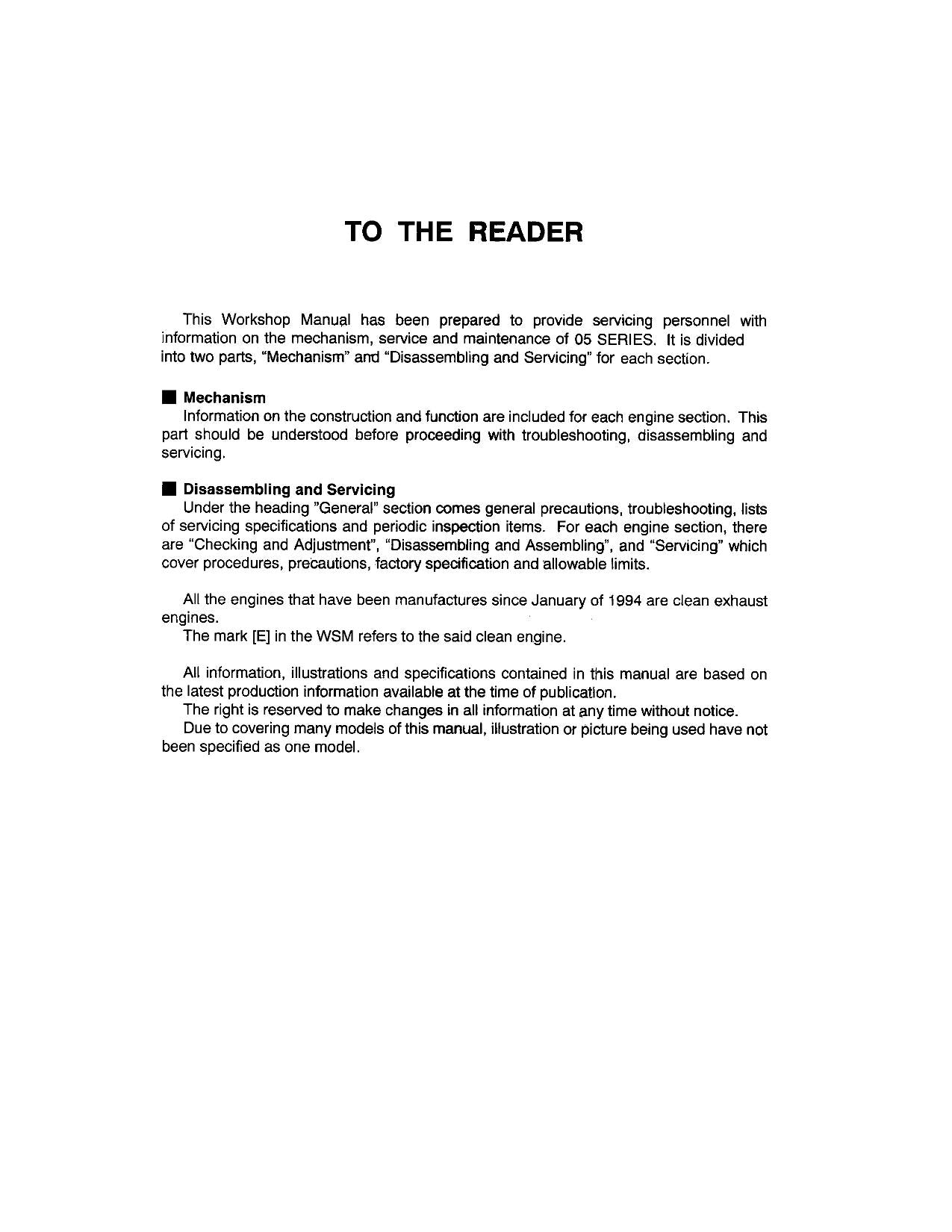 Hitachi ZX30 ZX30UR ZX35 ZX40UR ZX40UR-3 ZW20 ZW20L VR308 Engine Service manual