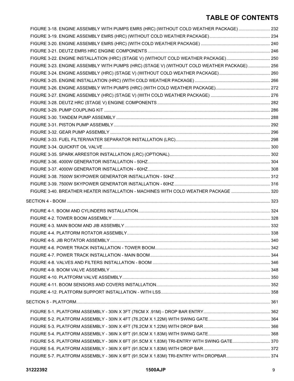 JLG 1500AJP Boom Lift  Parts Catalog Manual