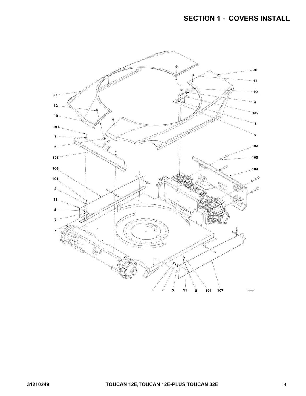 TOUCAN 12E 12E Plus 32E Vertical Lift Parts Catalog Manual 31210249 Multi lang