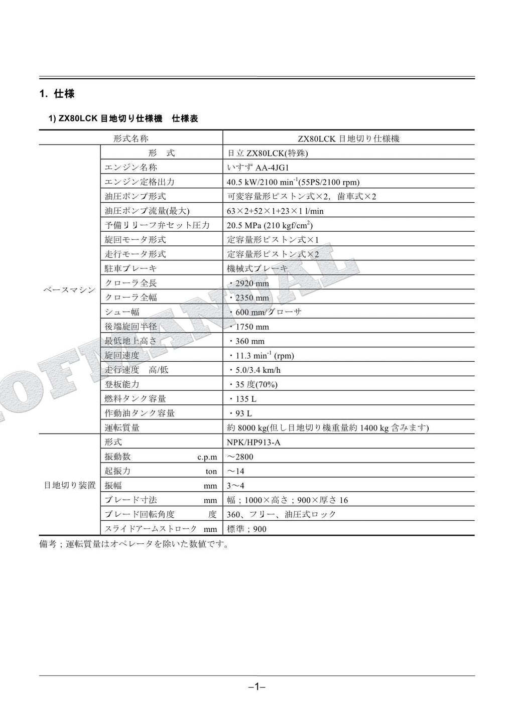 HITACHI ZAXIS ZX80LCK Excavator Joint Cutter Excavator Parts Catalog Manual