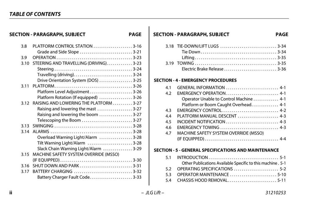 TOUCAN 12E 12E Plus Vertical Lift Maintenance Operation Operators Manual