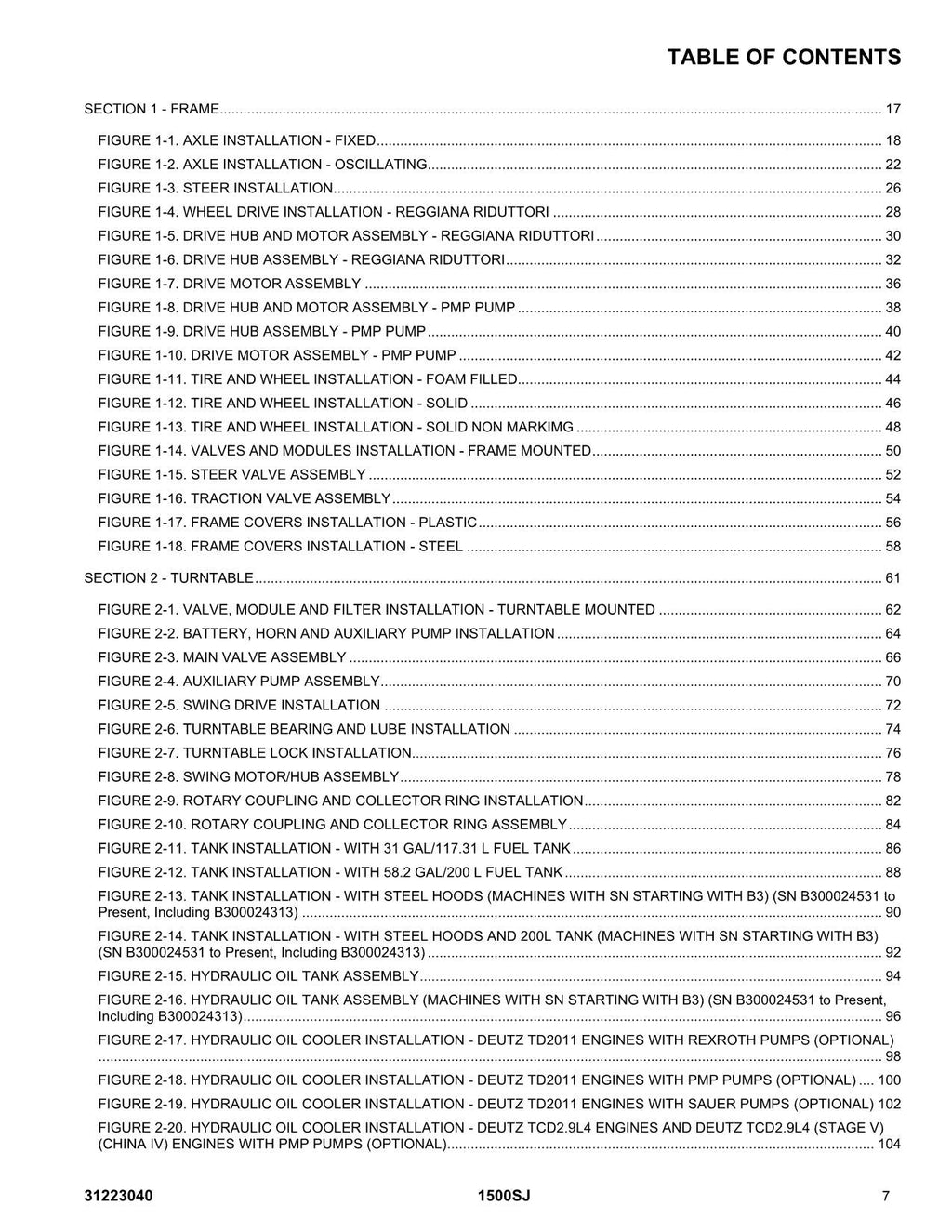JLG 1500SJ Boom Lift Parts Catalog Hard Copy Manual