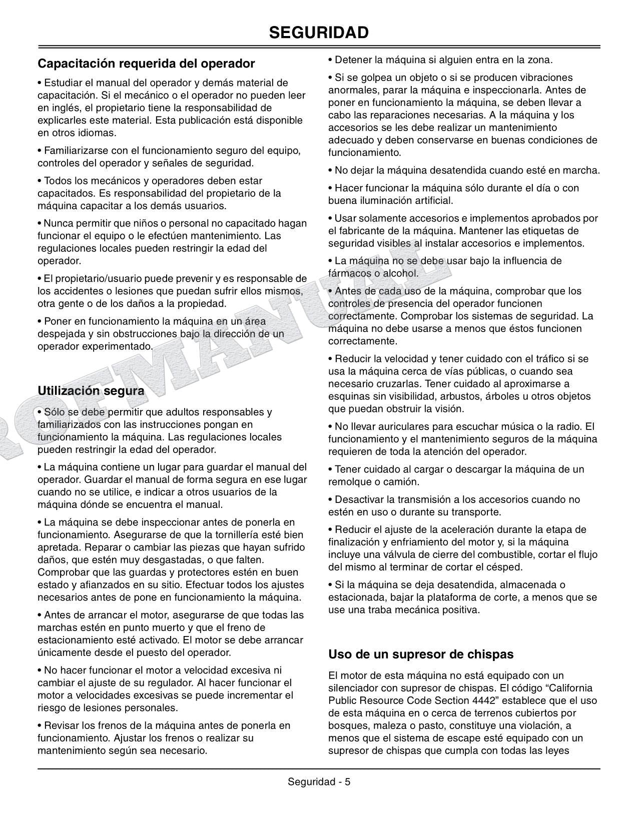 John Deere SN 4120 120101-610000 4320 130101-610000 Tractor Manual del Operador