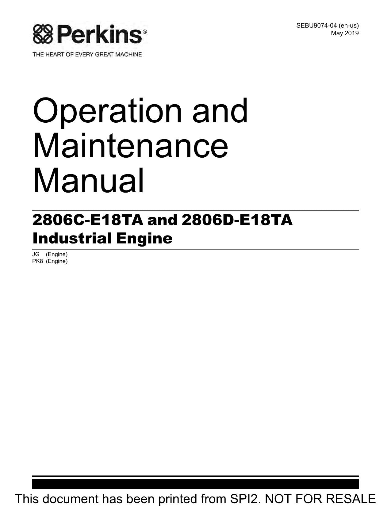 Hyundai PERKINS 2806D ENGINE Operation Maintenance Manual
