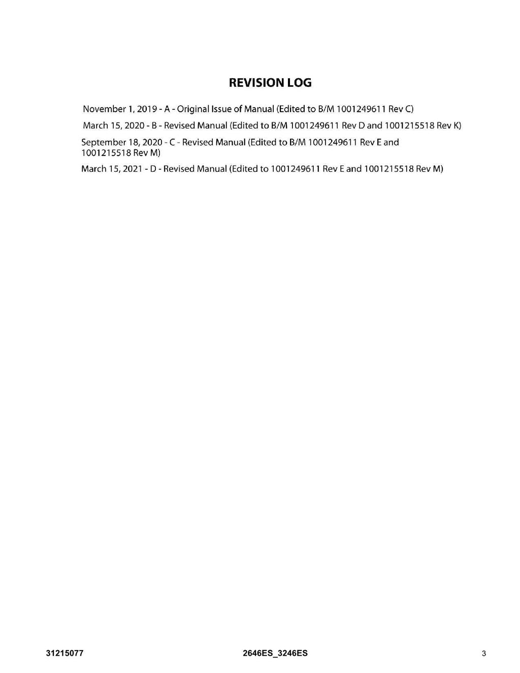 JLG 2646ES 3246ES Scissor Lift Parts Catalog Manual 31215077