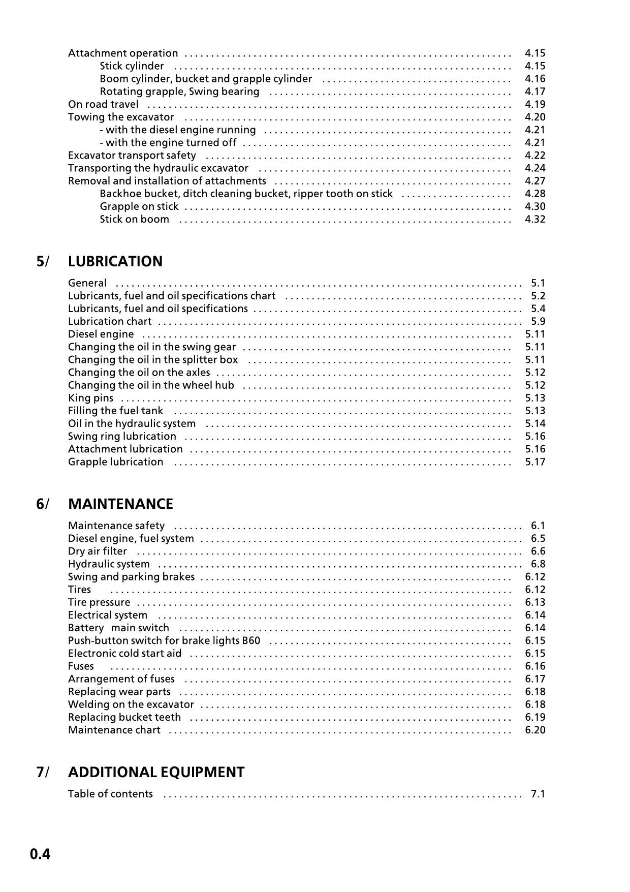 Liebherr A308 Excavator  Operators manual