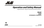 JLG 830P Vertical Mast Maintenance Operation Operators Manual 3121742