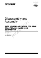 Caterpillar 3406 ENGINE 825C 826C COMPACTOR Disassembly Assembly Service Manual