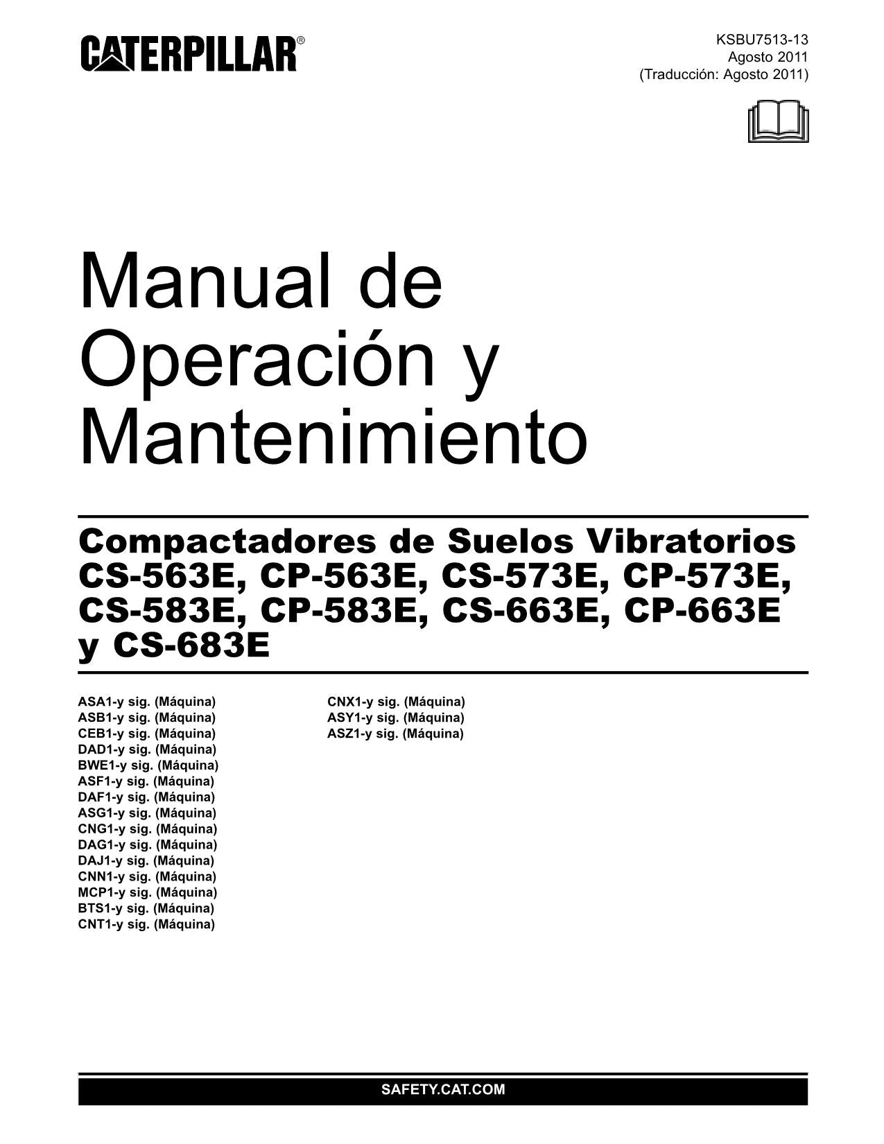 Caterpillar CP 563E CP 573E CS 563E Compactadora Manual de Operación Español