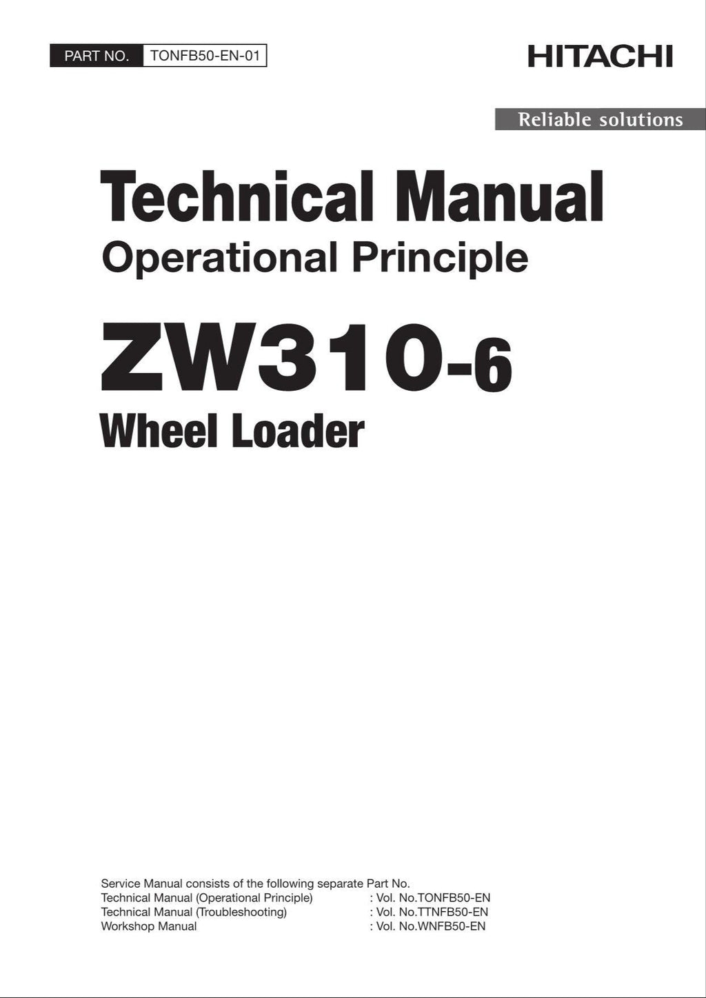 Hitachi ZW310-6 Wheel Loader Technical Manual Operational Principle