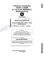 John Deere 1023E 1025R Tractor Manual del Operador Español SN RS000001- MY2025-