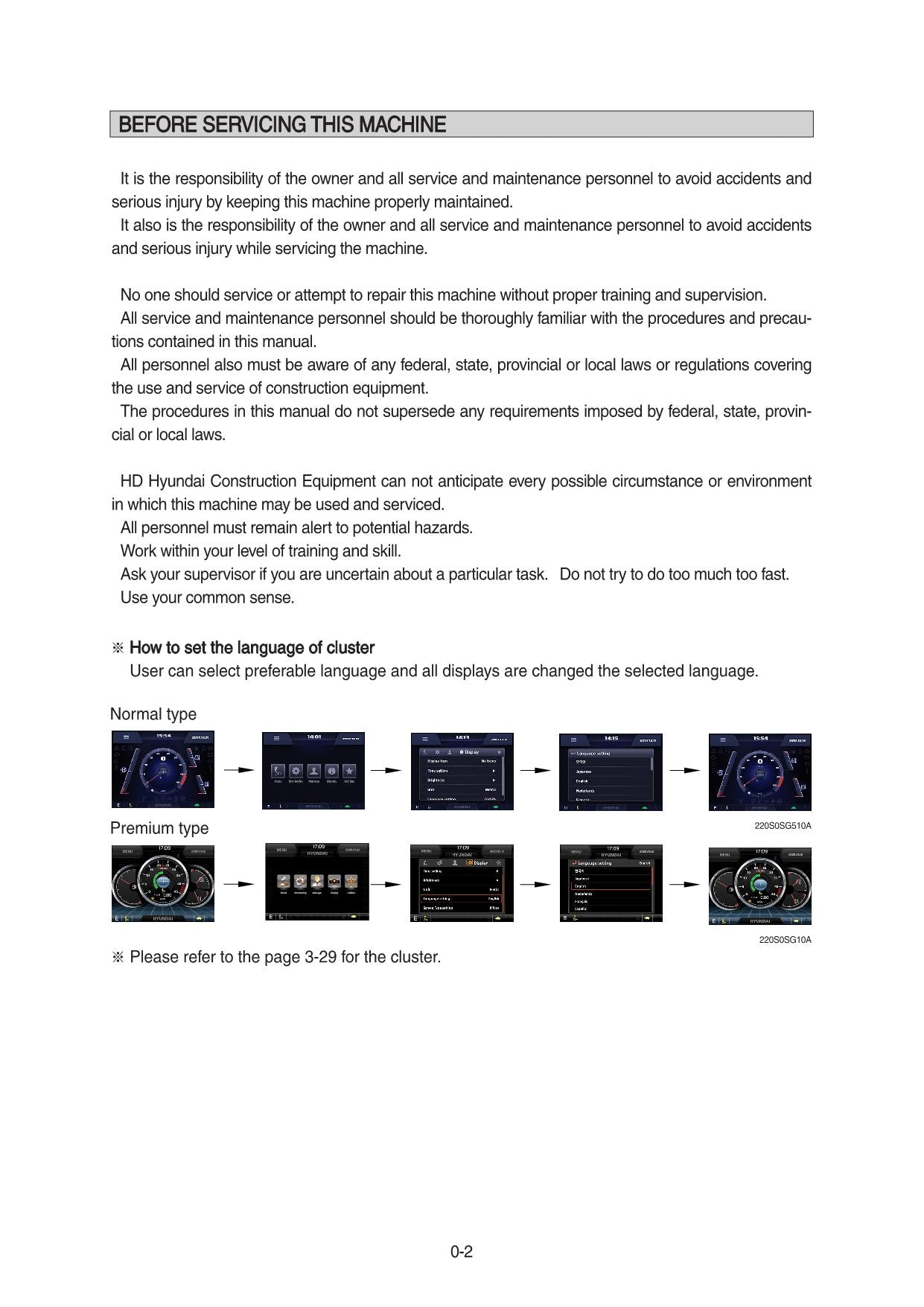 Manual de mantenimiento del operador de la excavadora sobre cadenas Hyundai HX145LCRT3