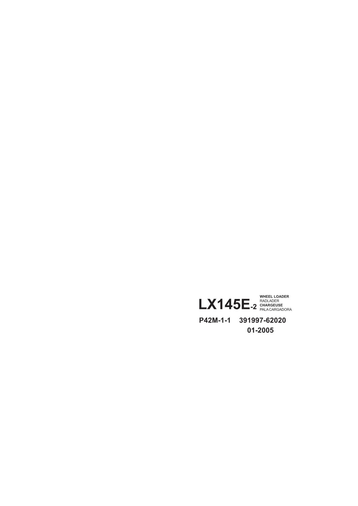 Hitachi LX145E-2 Wheel Loader Parts Catalog Manual SN 391F1500-up