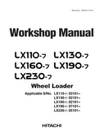 Hitachi LX110-7 LX130-7 LX160-7 LX190-7 LX230-7 Wheel Loader Workshop Manual
