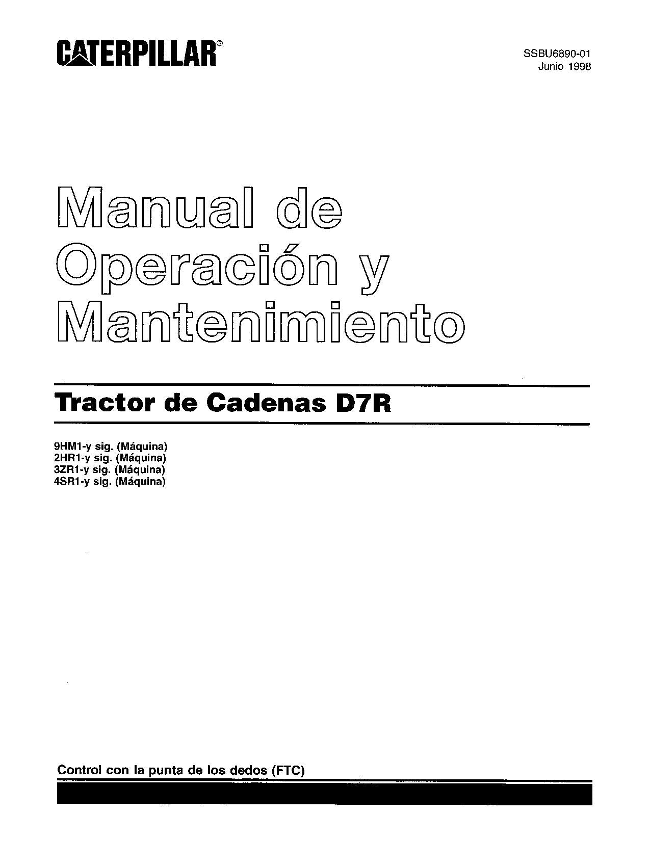 Caterpillar D7R Tractor de Cadenas Manual de Operación y Mantenimiento SSBU6890