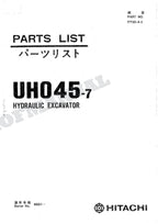 HITACHI UH045-7 Excavator Parts Catalog Manual P730-4-2