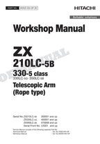 HITACHI ZX210LC-5B ZX330-5 Telescopic Arm Rope Service Repair Workshop Manual