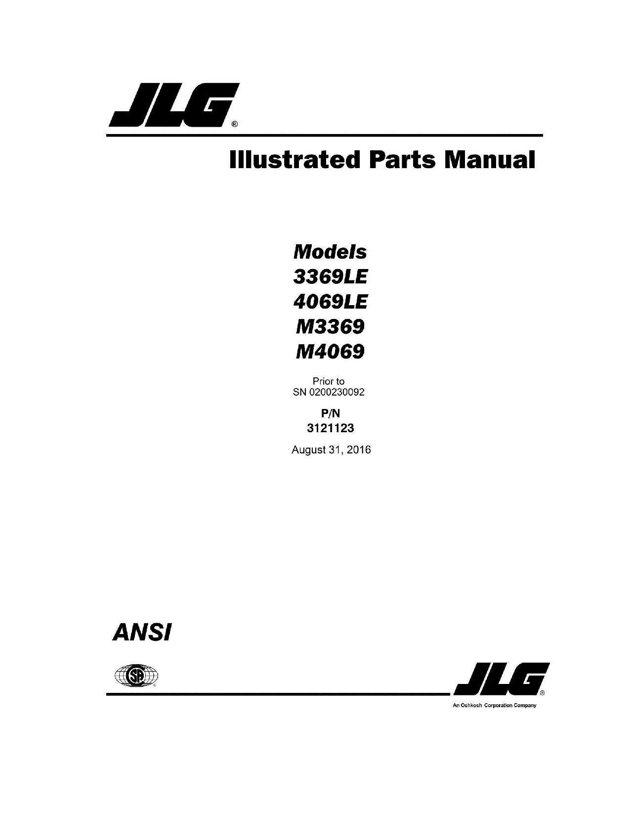 Catálogo de piezas del elevador de tijera JLG 3369LE 4069LE M3369 M4069 Manual 3121123