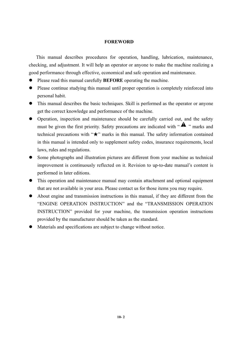 Hyundai HG190 MOTOR GRADER Operators Maintenance Manual