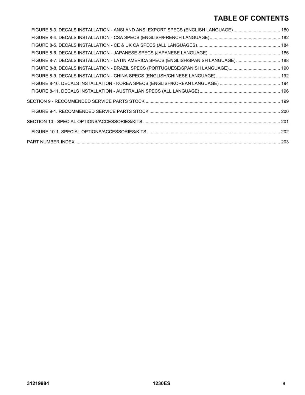 JLG 1230ES  Vertical Mast Parts Catalog Manual
