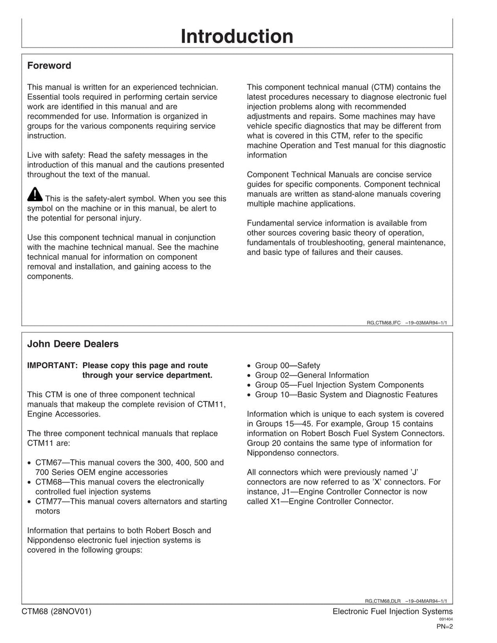 MANUAL TÉCNICO DEL SISTEMA DE INYECCIÓN ELECTRÓNICA DE COMBUSTIBLE JOHN DEERE CTM68