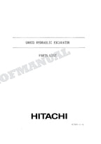 HITACHI UH025 Excavator Parts Catalog Manual