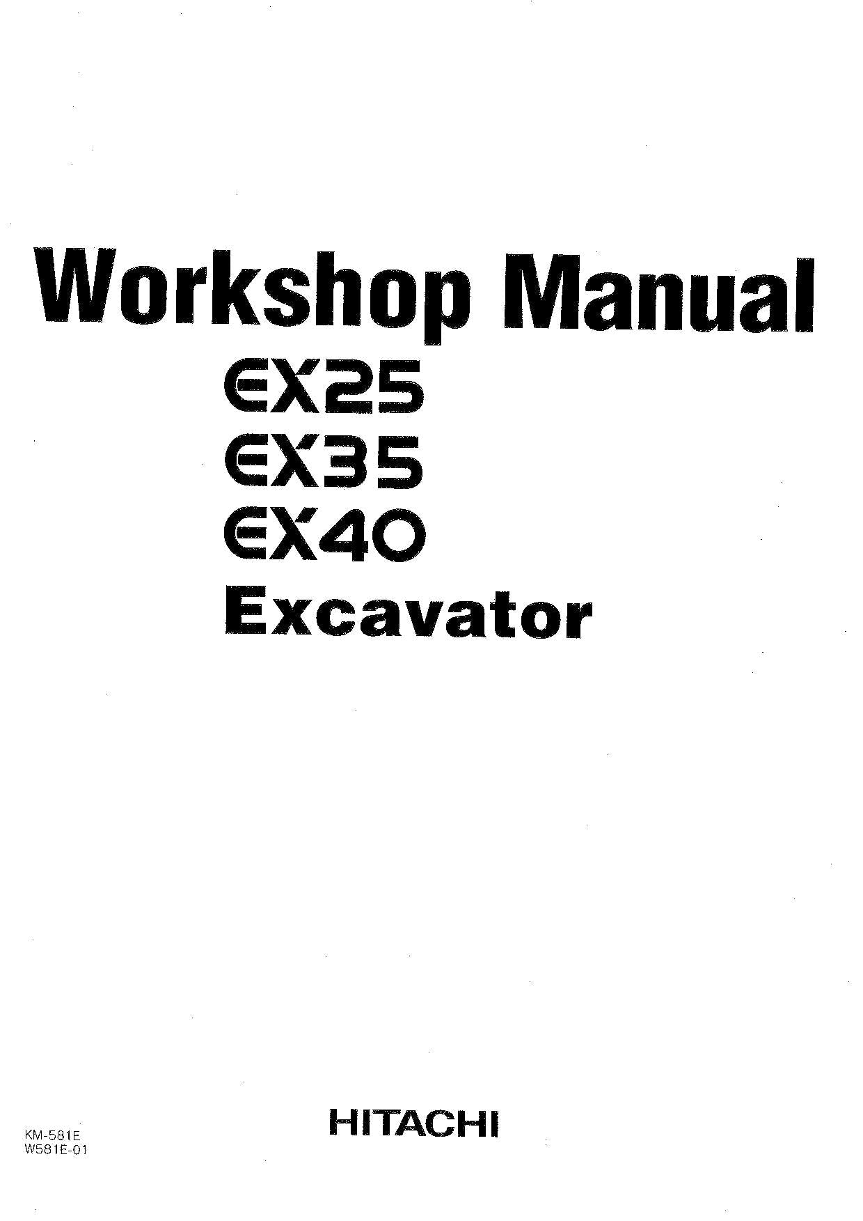 Hitachi EX25 EX35 EX40 Excavator Workshop Repair Service manual