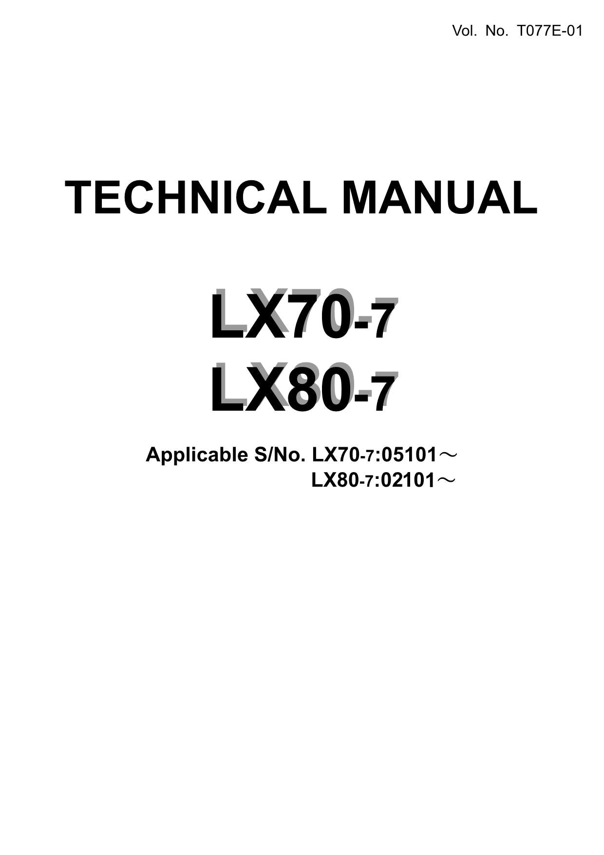 Hitachi LX70-7 LX80-7 Wheel Loader Technical Manual