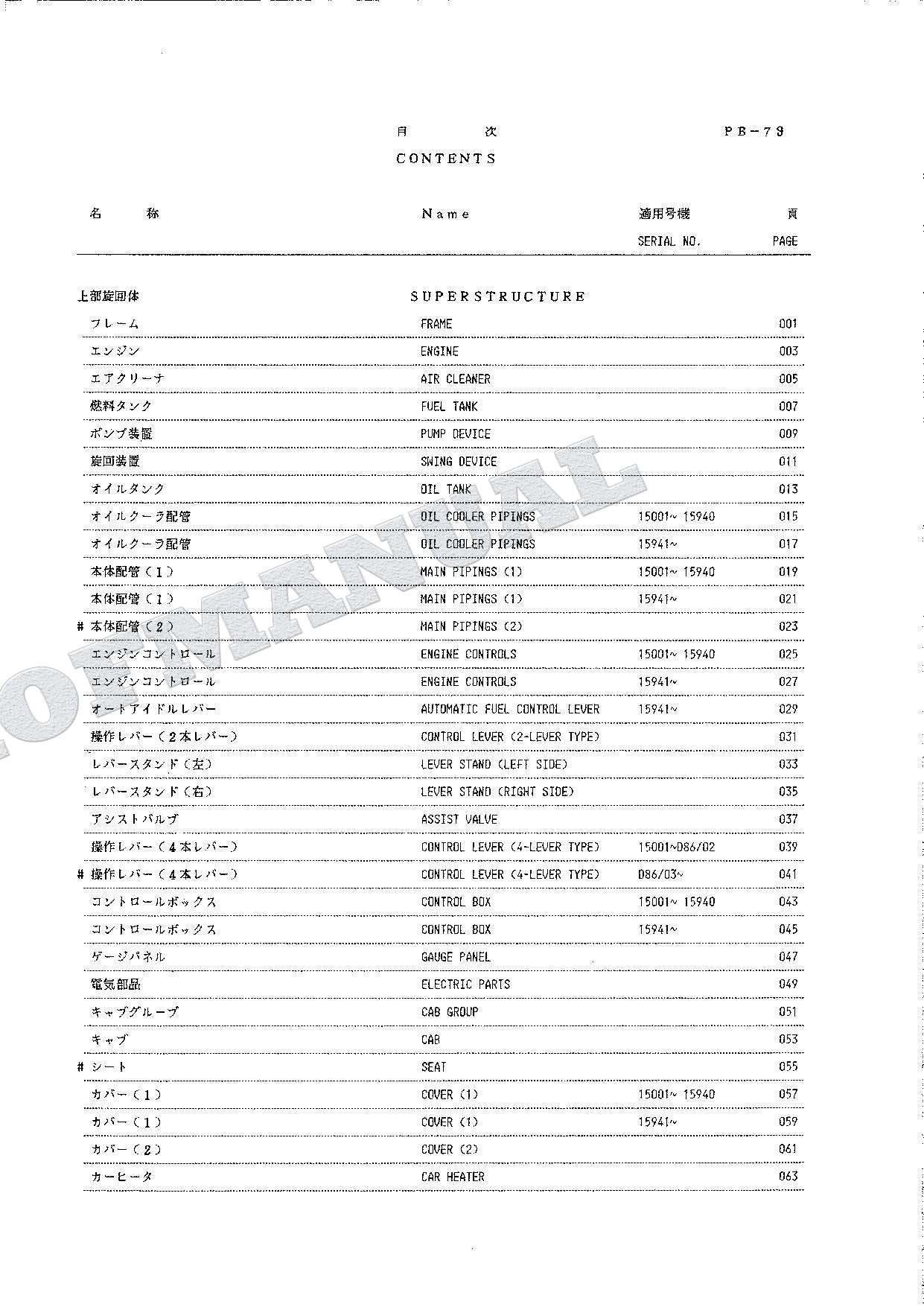 HITACHI UH04-7 Excavator Parts Catalog Manual P12A-1-4