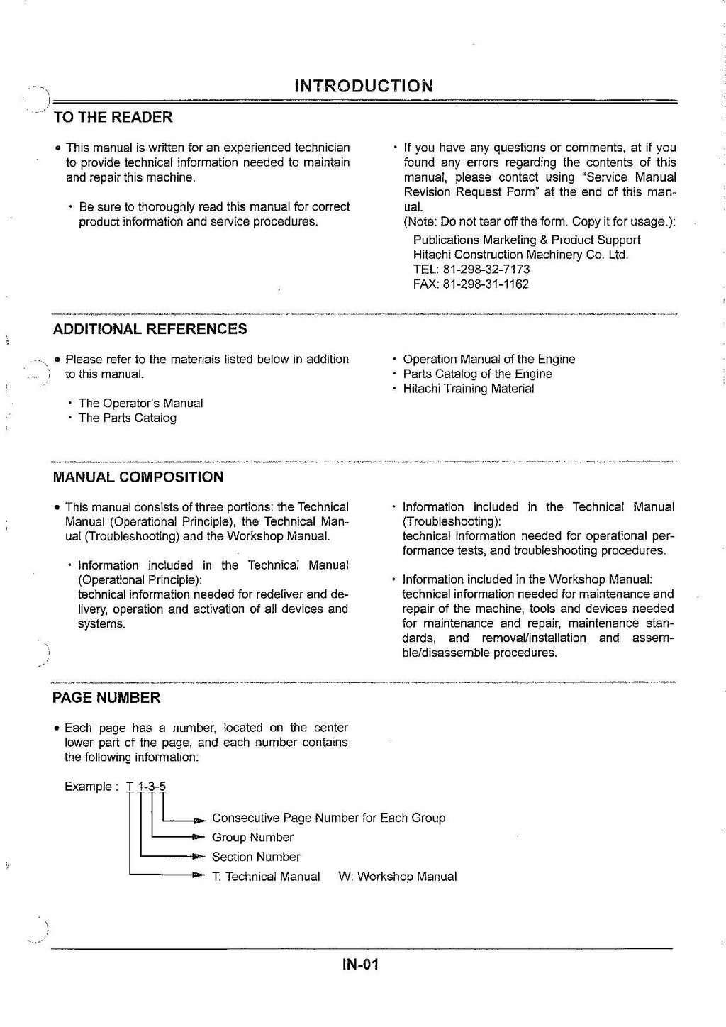HITACHI EX100-5 EX100M-5 Excavator Operational Principle Technical Manual