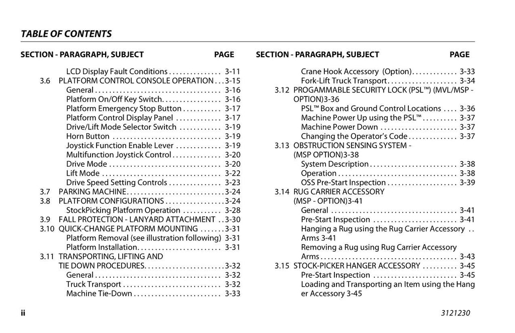 JLG 15MSP 15MVL 20MSP 20MVL Vertical Mast Maintenance Operation Operators Manual