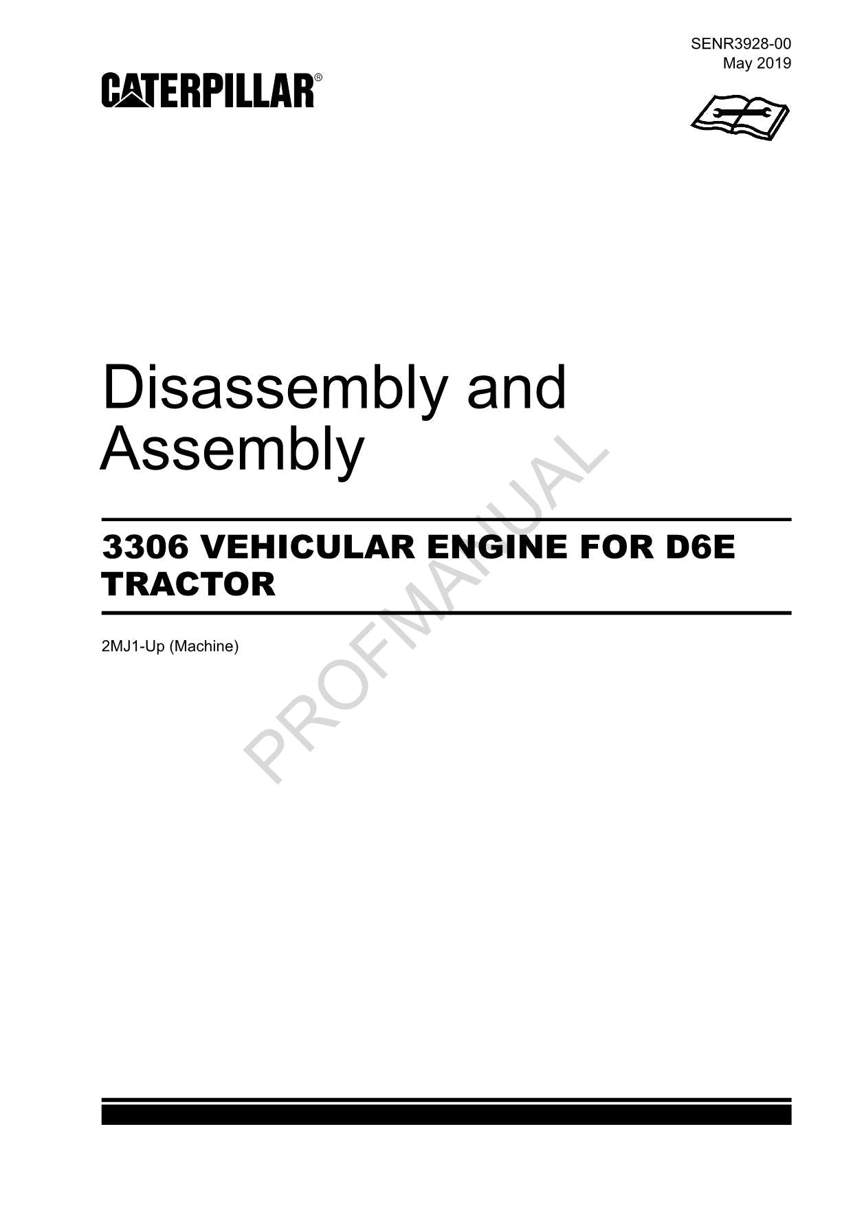 Manual de desmontaje y montaje del tractor Caterpillar CAT 3306 MOTOR VEHICULAR D6E