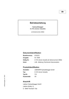 Liebherr A316 Litronic Industrie Hydraulikbagger Betriebsanleitung