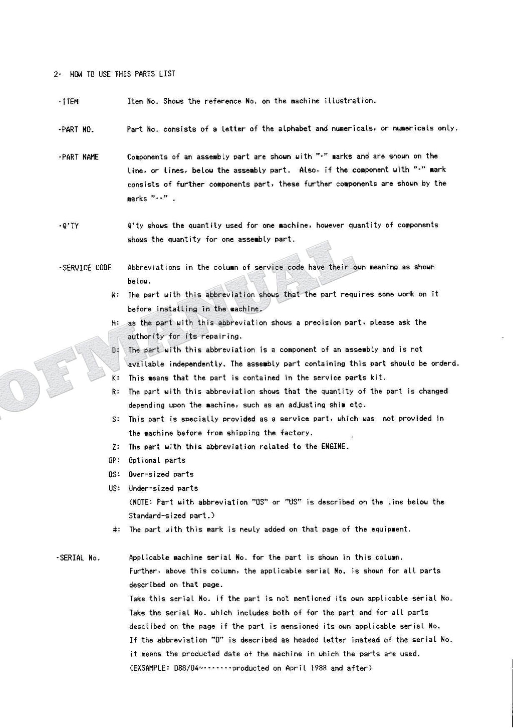 HITACHI EX100M Excavator Parts Catalog Manual SN 02001-