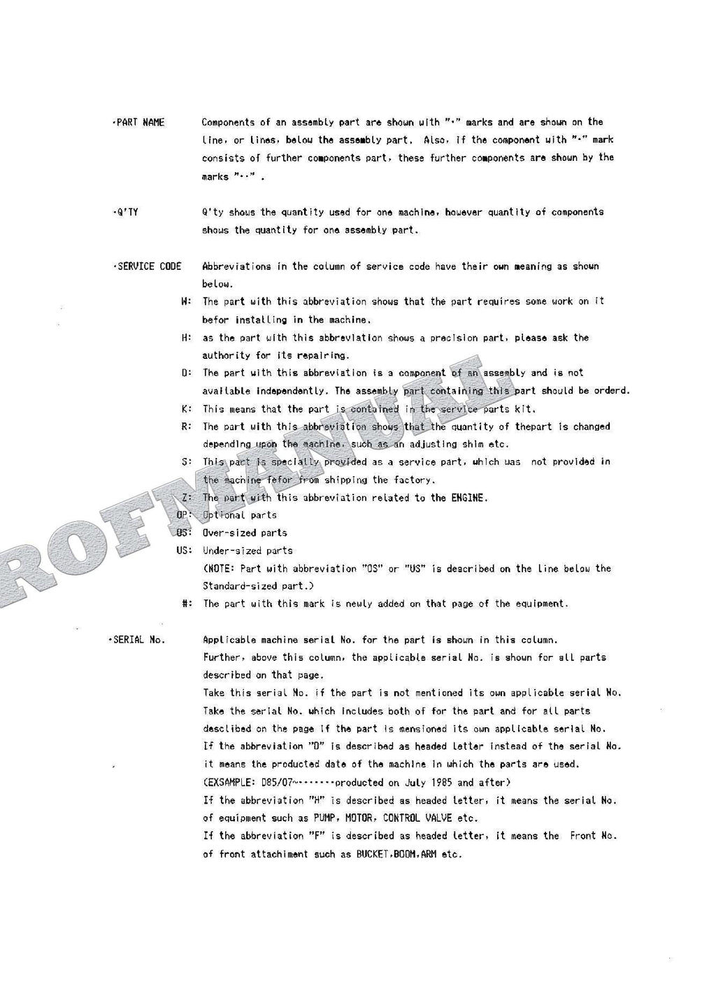 HITACHI WH051D Excavator Parts Catalog Manual SN 0001-