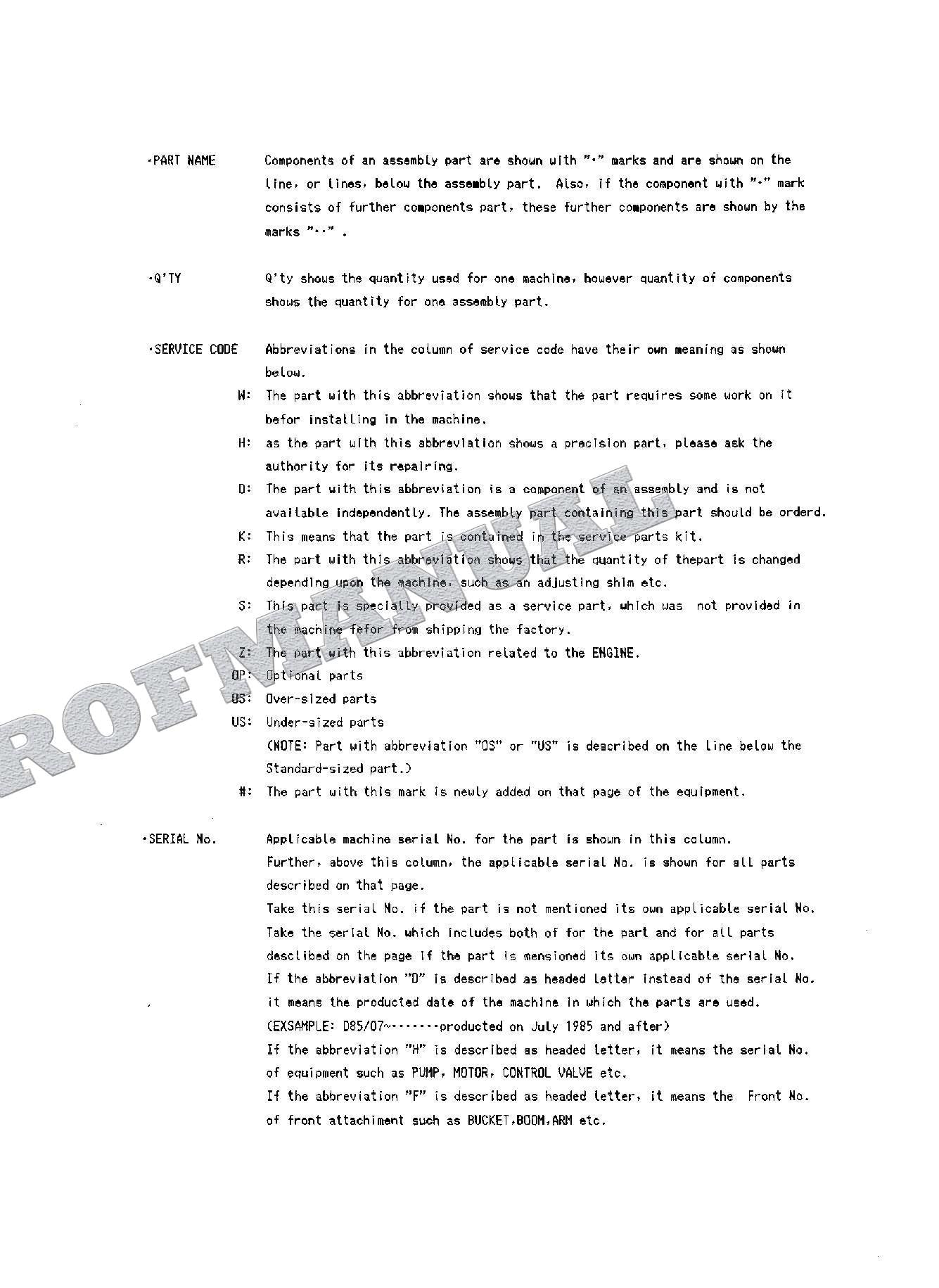 HITACHI WH051D Excavator Parts Catalog Manual SN 0001-